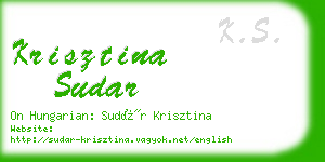 krisztina sudar business card